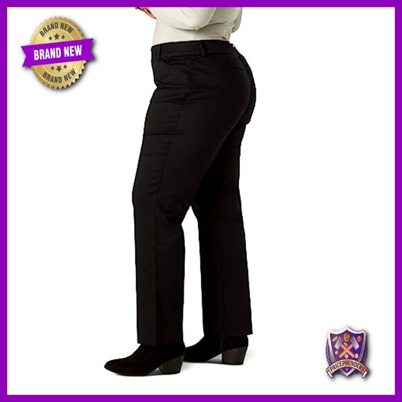Plus Size Relaxed Fit Straight Leg Pants Wrinkle Free Casual Wear - Picture 3 of 7